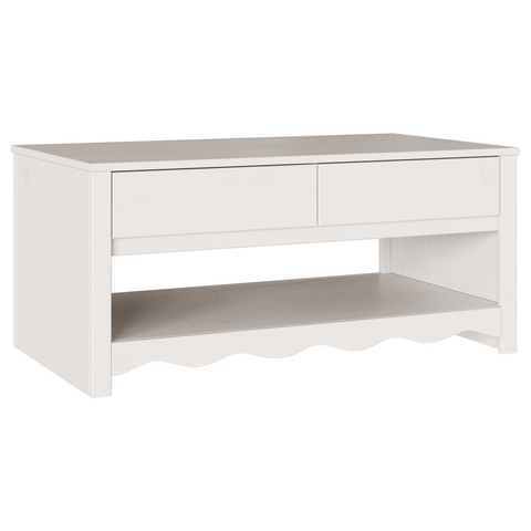 vidaXL Coffee Table "DRAMMEN" White 99x55x45 cm Solid Wood Pine