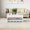 vidaXL Coffee Table "DRAMMEN" White 99x55x45 cm Solid Wood Pine