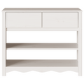 vidaXL Console Table "DRAMMEN" White 89,5x37x73 cm Solid Wood Pine