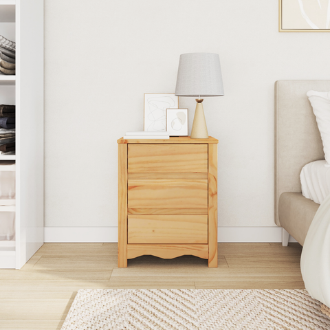 vidaXL Bedside Cabinet "DRAMMEN" 45x35x56 cm Solid Wood Pine