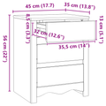vidaXL Bedside Cabinet "DRAMMEN" 45x35x56 cm Solid Wood Pine