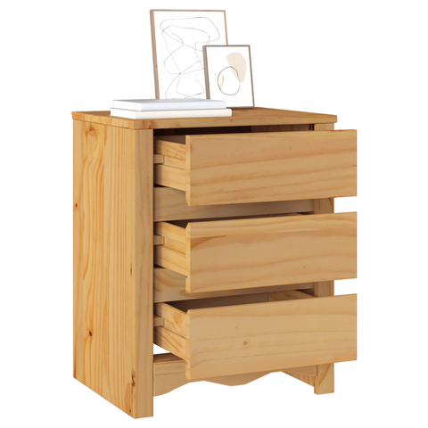 vidaXL Bedside Cabinet "DRAMMEN" 45x35x56 cm Solid Wood Pine