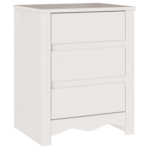 vidaXL Bedside Cabinet "DRAMMEN" White 45x35x56 cm Solid Wood Pine