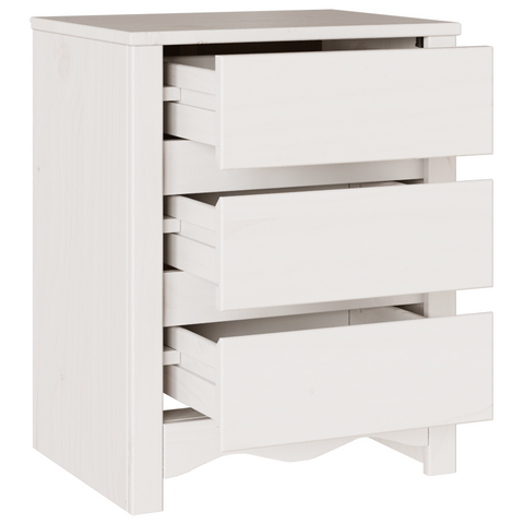 vidaXL Bedside Cabinet "DRAMMEN" White 45x35x56 cm Solid Wood Pine