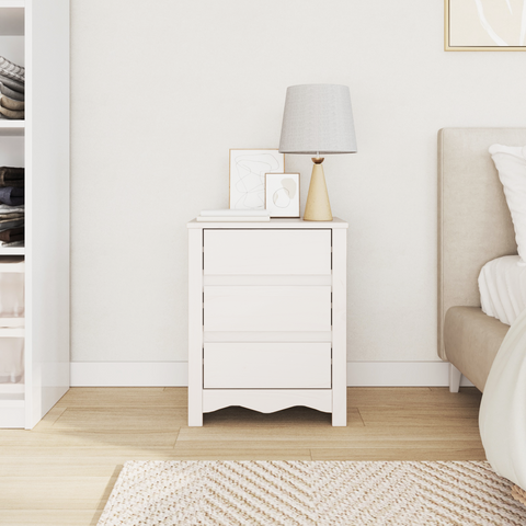 vidaXL Bedside Cabinet "DRAMMEN" White 45x35x56 cm Solid Wood Pine