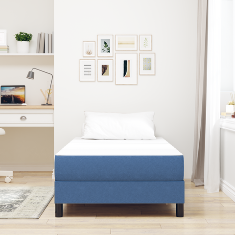 vidaXL Blue Pocket Spring Mattress - Medium - 90x190x20 cm - Fabric