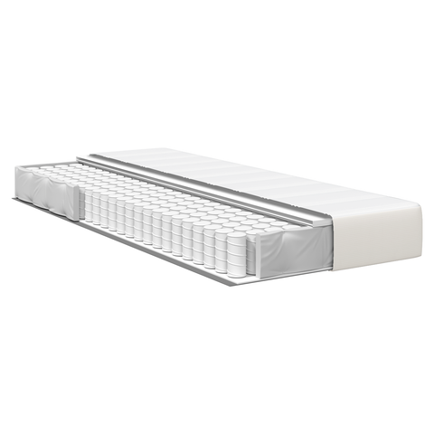 vidaXL Pocket Spring Bed Mattress - Cream, Medium, 90x200x20 cm Fabric