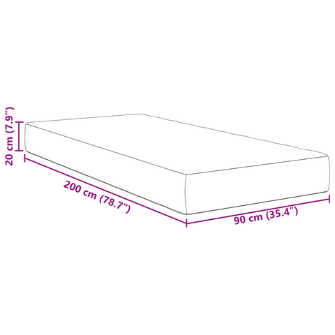 vidaXL Blue Pocket Spring Mattress - Medium, 90x200x20 cm, Fabric