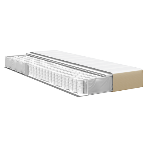 vidaXL Pocket Spring Bed Mattress - Light Green and Grey, Medium Firmness, 90x200x20 cm Fabric