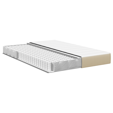 vidaXL Pocket Spring Bed Mattress in Light Green and Grey, Medium Firmness, 140x200x20 cm Fabric