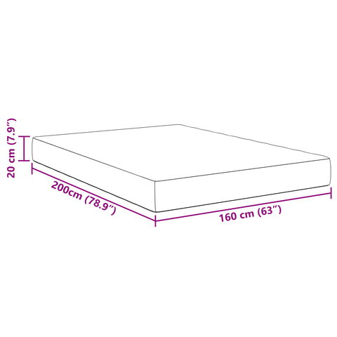 vidaXL Pocket Spring Bed Mattress in Light Grey, Medium Firmness, 160x200x20 cm Fabric