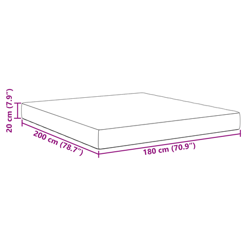 vidaXL Medium Pocket Spring Mattress - Dark Grey - 180x200x20 cm Fabric