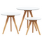 vidaXL Coffee Table Set Solid Wood Walnut and Engineered Wood