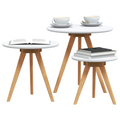 vidaXL Coffee Table Set Solid Wood Walnut and Engineered Wood