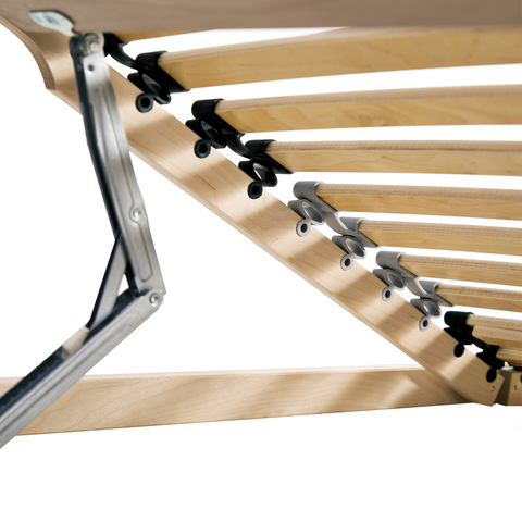 vidaXL Slatted Bed Base Wooden Black Gray 140 x 190 cm Wood and Metal