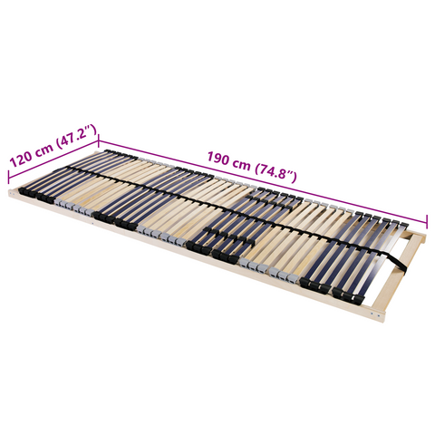 vidaXL Slatted Bed Base Brown 120 x 190 cm Solid beech wood