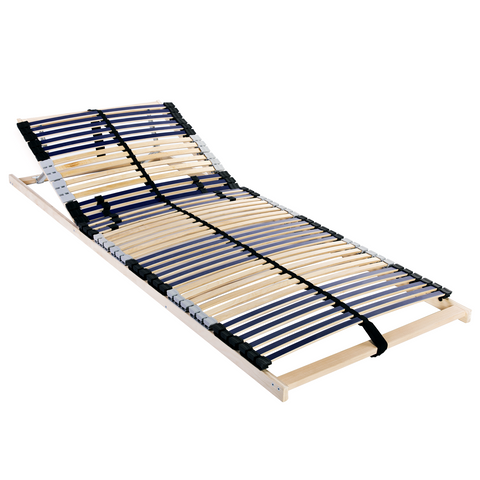 vidaXL Slatted Bed Base Manual Brown 120 x 190 cm Wood and Plastic