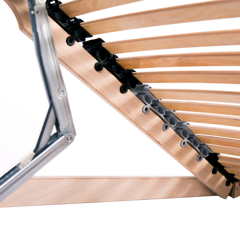 vidaXL Slatted Bed Base Manual Brown 140 x 190 cm Solid beech wood