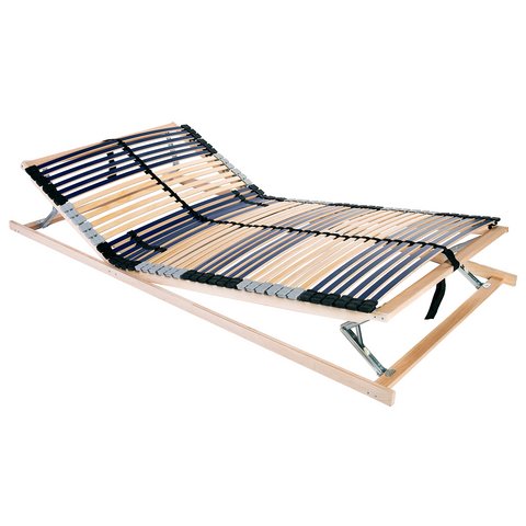 vidaXL Slatted Bed Base Manual Brown 140 x 190 cm Solid beech wood
