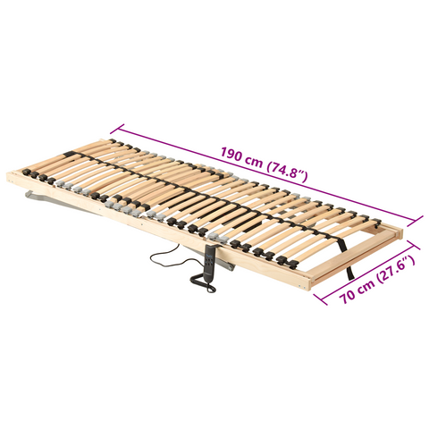 vidaXL Electric Slatted Bed Base with 26 Slats 7 Zones 70x190 cm