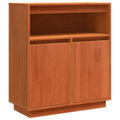 vidaXL Sideboard with Shelf with Storage with Door Wax brown Solid pine wood
