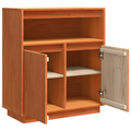 vidaXL Sideboard with Shelf with Storage with Door Wax brown Solid pine wood