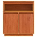 vidaXL Sideboard with Shelf with Storage with Door Wax brown Solid pine wood