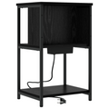 vidaXL Bedside Cabinet Black oak 38 x 31 x 61 cm Engineered wood