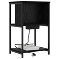 vidaXL Bedside Cabinet Black oak 38 x 31 x 61 cm Engineered wood