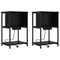 vidaXL Bedside Cabinet 2 pcs Black oak 38 x 31 x 61 cm Engineered wood