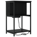 vidaXL Bedside Cabinet 2 pcs Black oak 38 x 31 x 61 cm Engineered wood