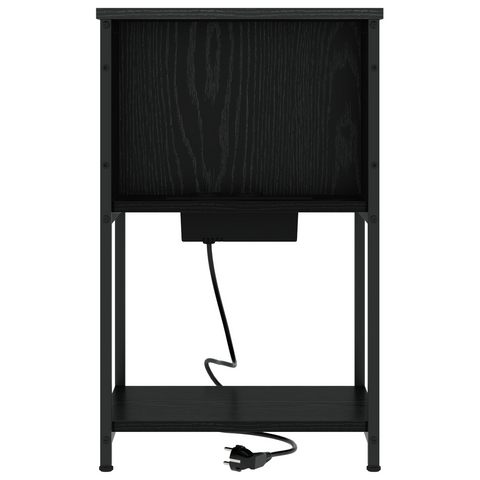 vidaXL Bedside Cabinet 2 pcs Black oak 38 x 31 x 61 cm Engineered wood