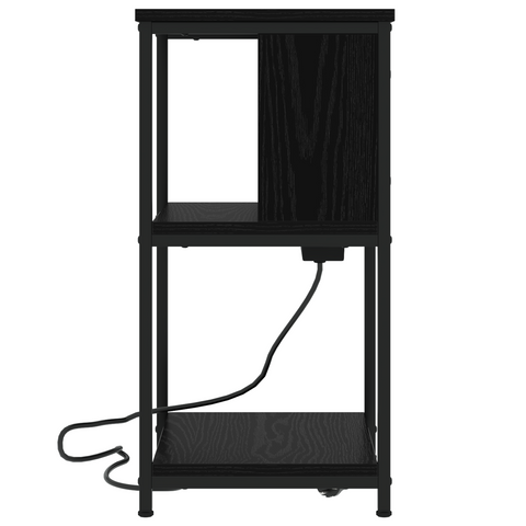 vidaXL Bedside Cabinet 2 pcs Black oak 38 x 31 x 61 cm Engineered wood