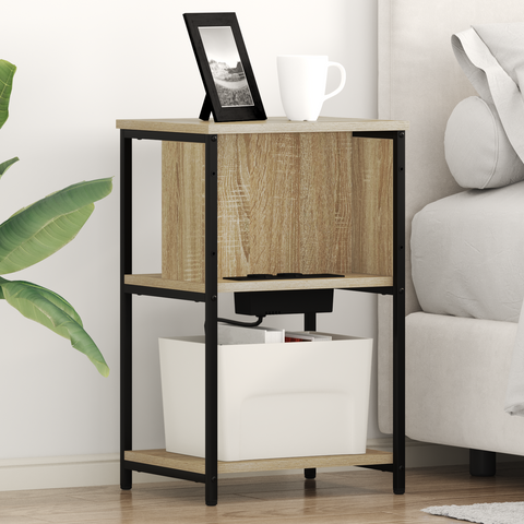 vidaXL Bedside Cabinet Sonoma oak 38 x 31 x 61 cm Engineered wood