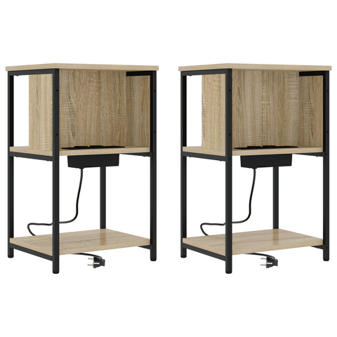 vidaXL Bedside Cabinet 2 pcs Sonoma oak 38 x 31 x 61 cm