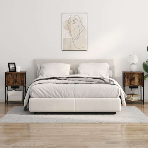 vidaXL Bedside Cabinet 2 pcs Smoked oak 38 x 31 x 61 cm