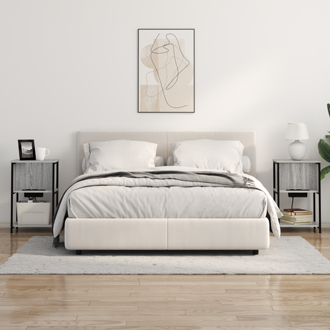 vidaXL Bedside Cabinet Grey sonoma 38 x 31 x 61 cm Engineered wood