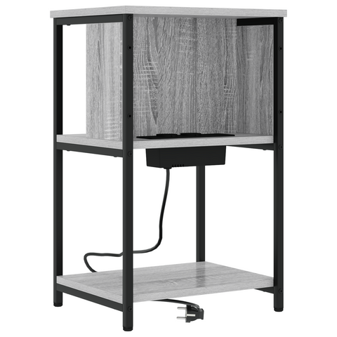vidaXL Bedside Cabinet 2 pcs Grey sonoma 38 x 31 x 61 cm