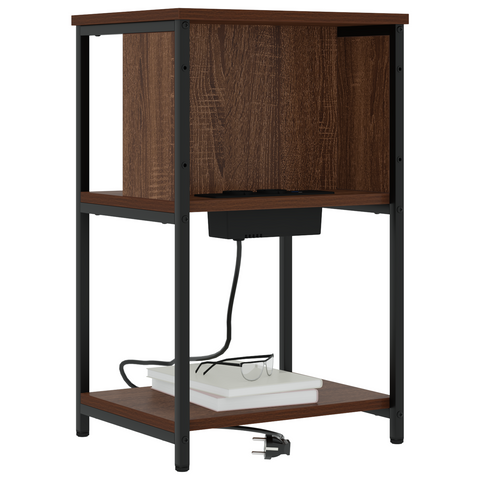 vidaXL Bedside Cabinet Brown oak 38 x 31 x 61 cm Engineered wood