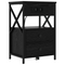 vidaXL Bedside Cabinet Black oak 40 x 31 x 60 cm Engineered wood