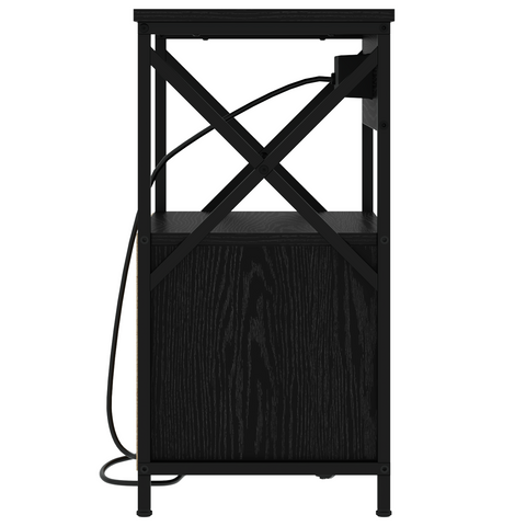 vidaXL Bedside Cabinet Black oak 40 x 31 x 60 cm Engineered wood