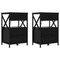 vidaXL Bedside Cabinet 2 pcs Black oak 40 x 31 x 60 cm Engineered wood