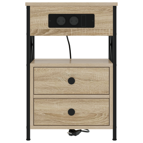 vidaXL Bedside Cabinet with Drawer 2 pcs Sonoma oak 40 x 31 x 60 cm