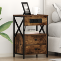 vidaXL Bedside Cabinet with Drawer 2 pcs Smoked oak 40 x 31 x 60 cm
