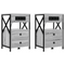 vidaXL Bedside Cabinet with Drawer 2 pcs Grey sonoma 40 x 31 x 60 cm