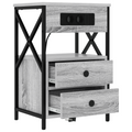 vidaXL Bedside Cabinet with Drawer 2 pcs Grey sonoma 40 x 31 x 60 cm
