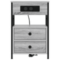 vidaXL Bedside Cabinet with Drawer 2 pcs Grey sonoma 40 x 31 x 60 cm