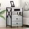 vidaXL Bedside Cabinet with Drawer 2 pcs Grey sonoma 40 x 31 x 60 cm