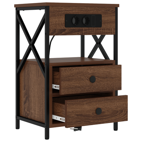 vidaXL Bedside Cabinet Brown oak 40 x 31 x 60 cm Engineered wood