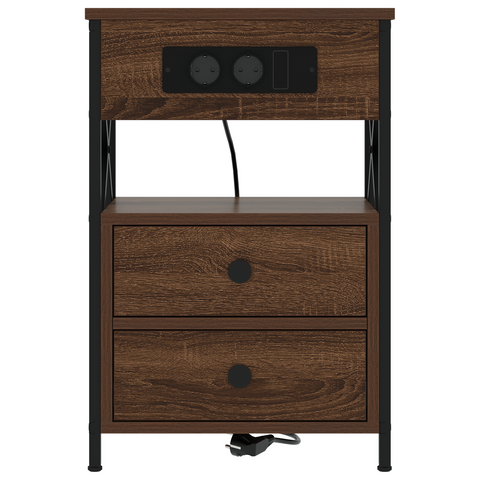 vidaXL Bedside Cabinet Brown oak 40 x 31 x 60 cm Engineered wood